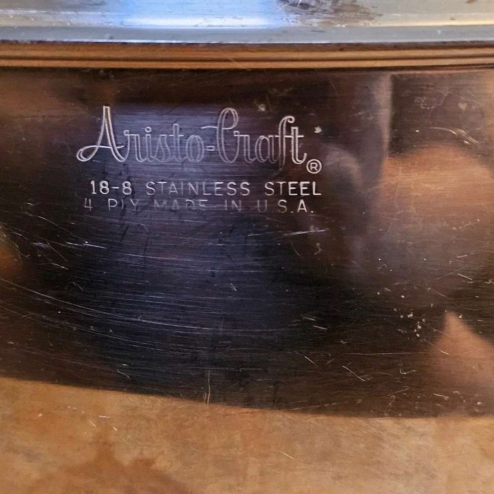 Aristo Craft 6 Qt 18-8 Stainless Steel 4 Ply Square Pot & Lid Made in USA MCM